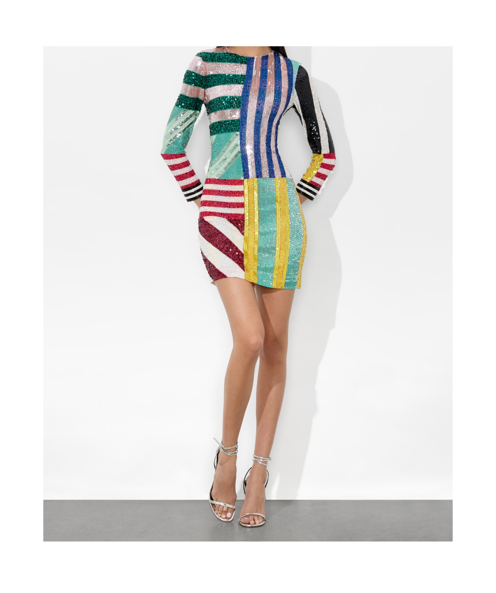Alice And Olivia Delora Embellished Mini Dress In Multicolor