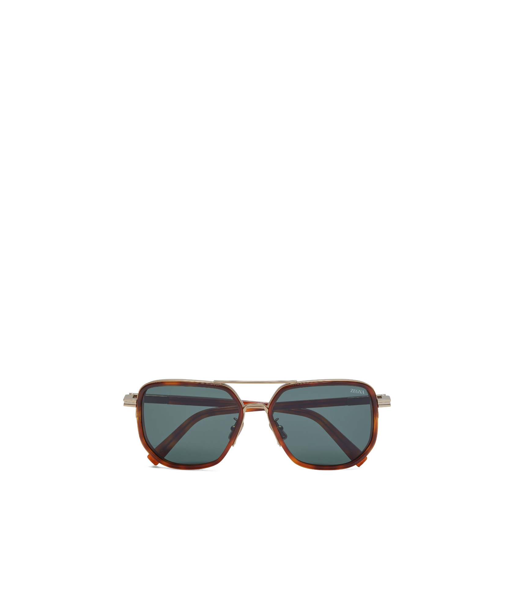 Zegna Logo Details Sunglasses In Brown