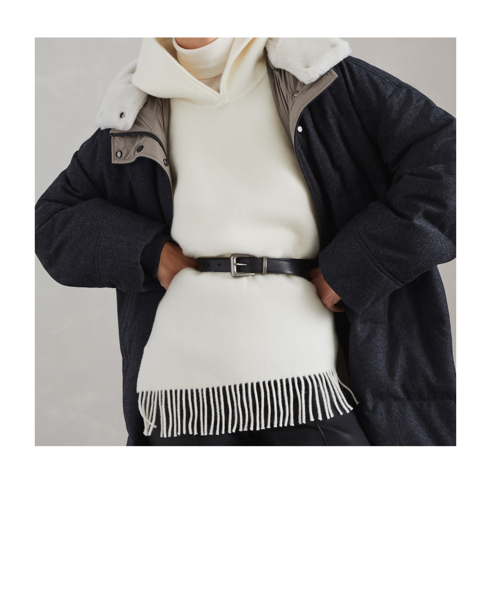 Brunello Cucinelli Vachetta Belt With Monili In Black