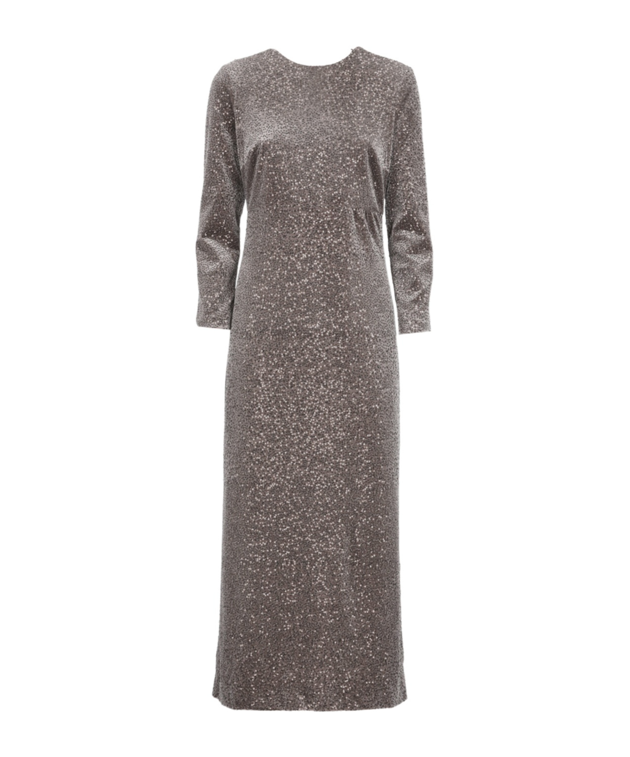 Peserico Sequin-embellished Velvet Midi Dress In Gray