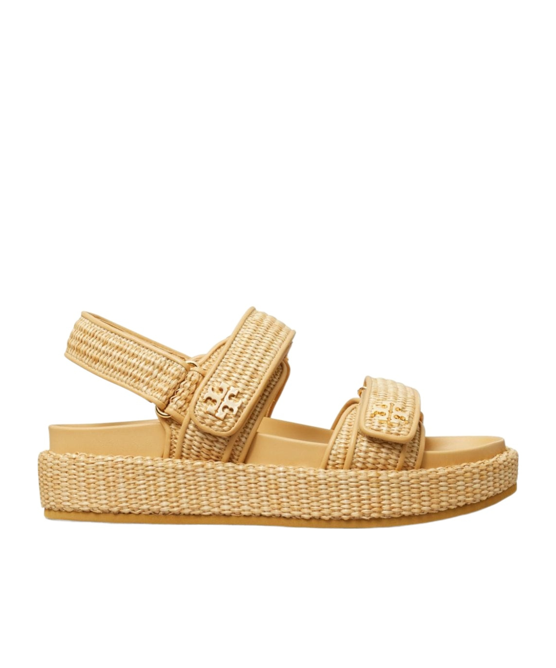 Tory Burch Raffia Kira Open Toe Textured Sole Sandals