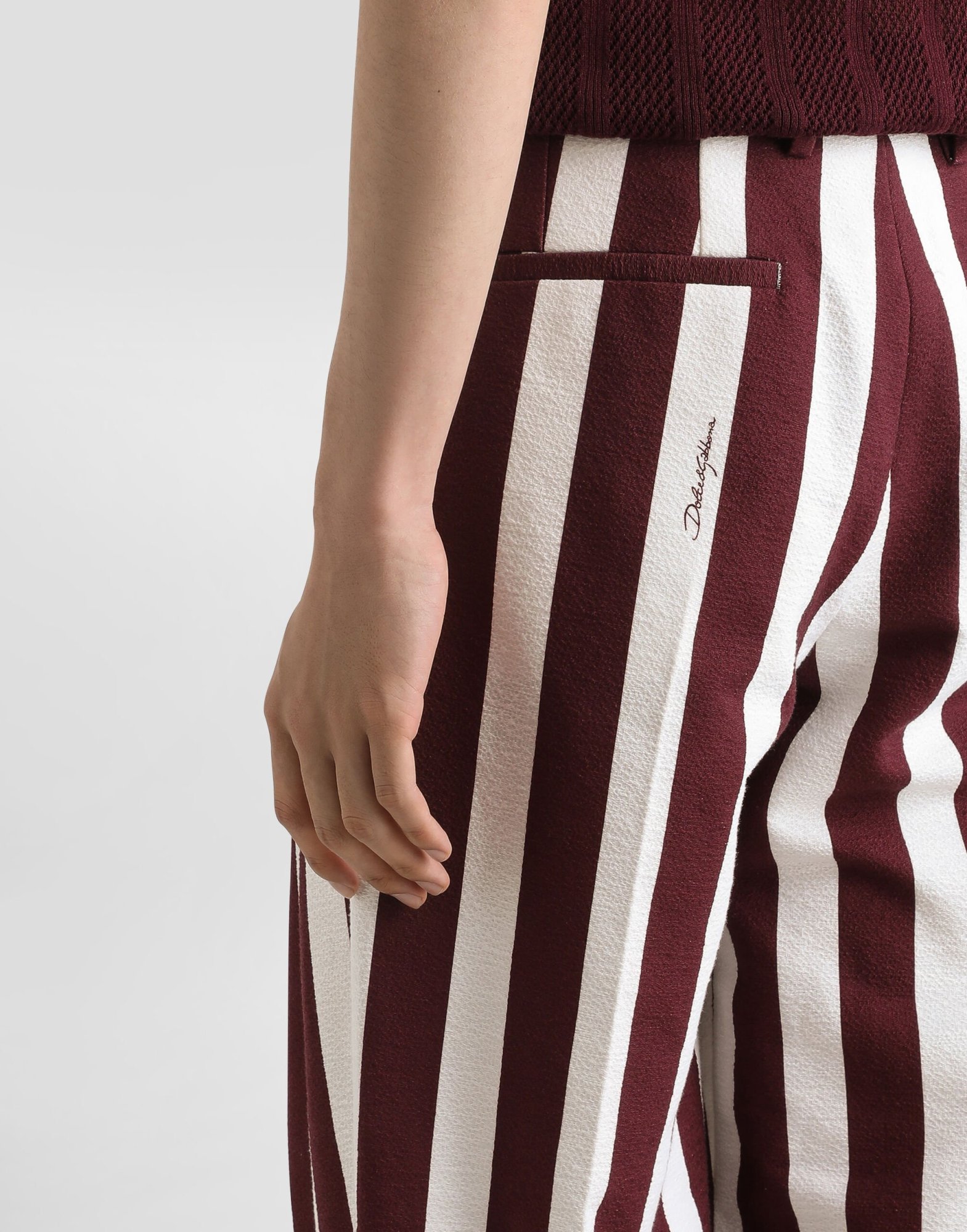 Dolce & Gabbana Striped Tapered Trousers In Multicolor
