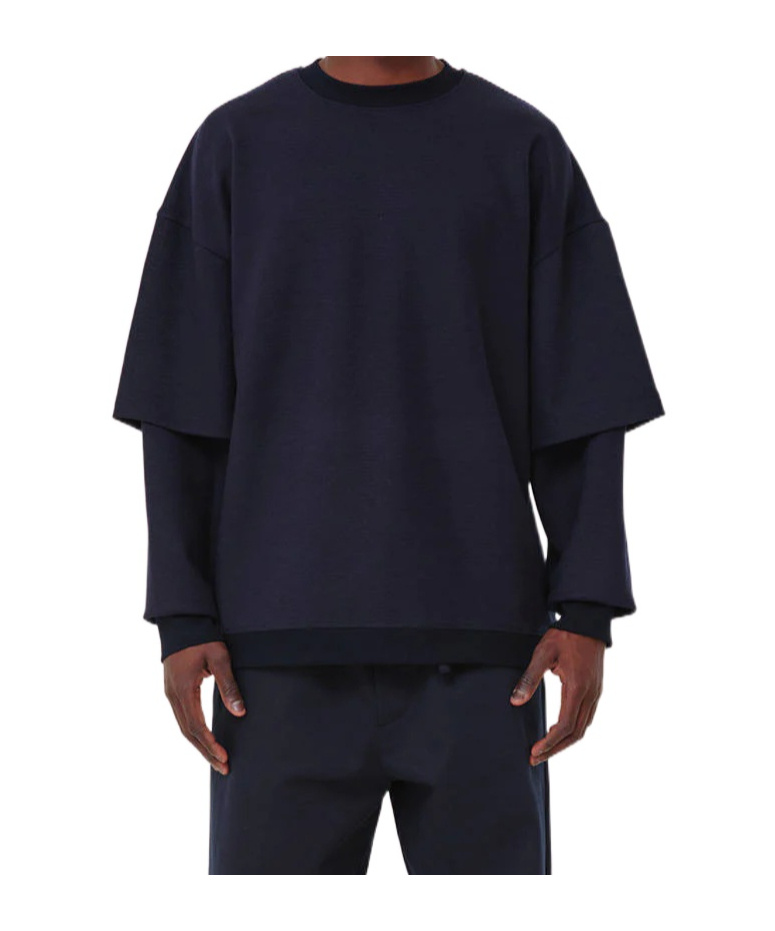Darkpark Wool Double-sleeved T-shirt In Black