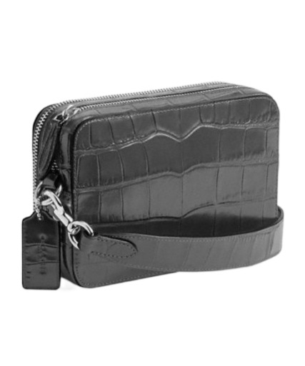 Shop Coach Gray Charter Crossbody 19 Bag In Charcoal