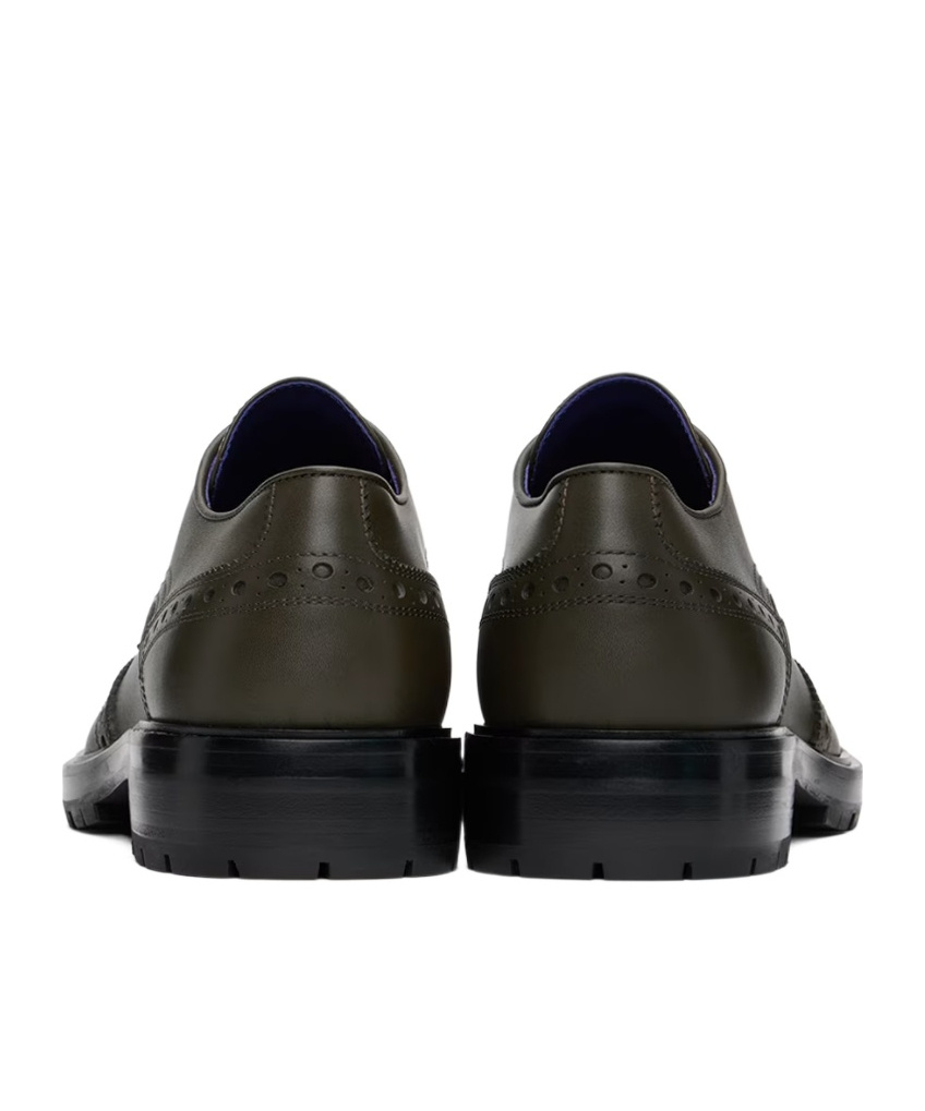 Burberry Soho Leather Brogues In Green