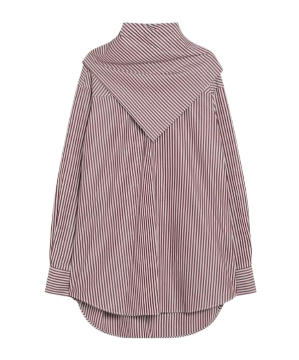 Ami Alexandre Mattiussi Ami Paris Cherry-coloured Striped Bandana Shirt In Burgundy