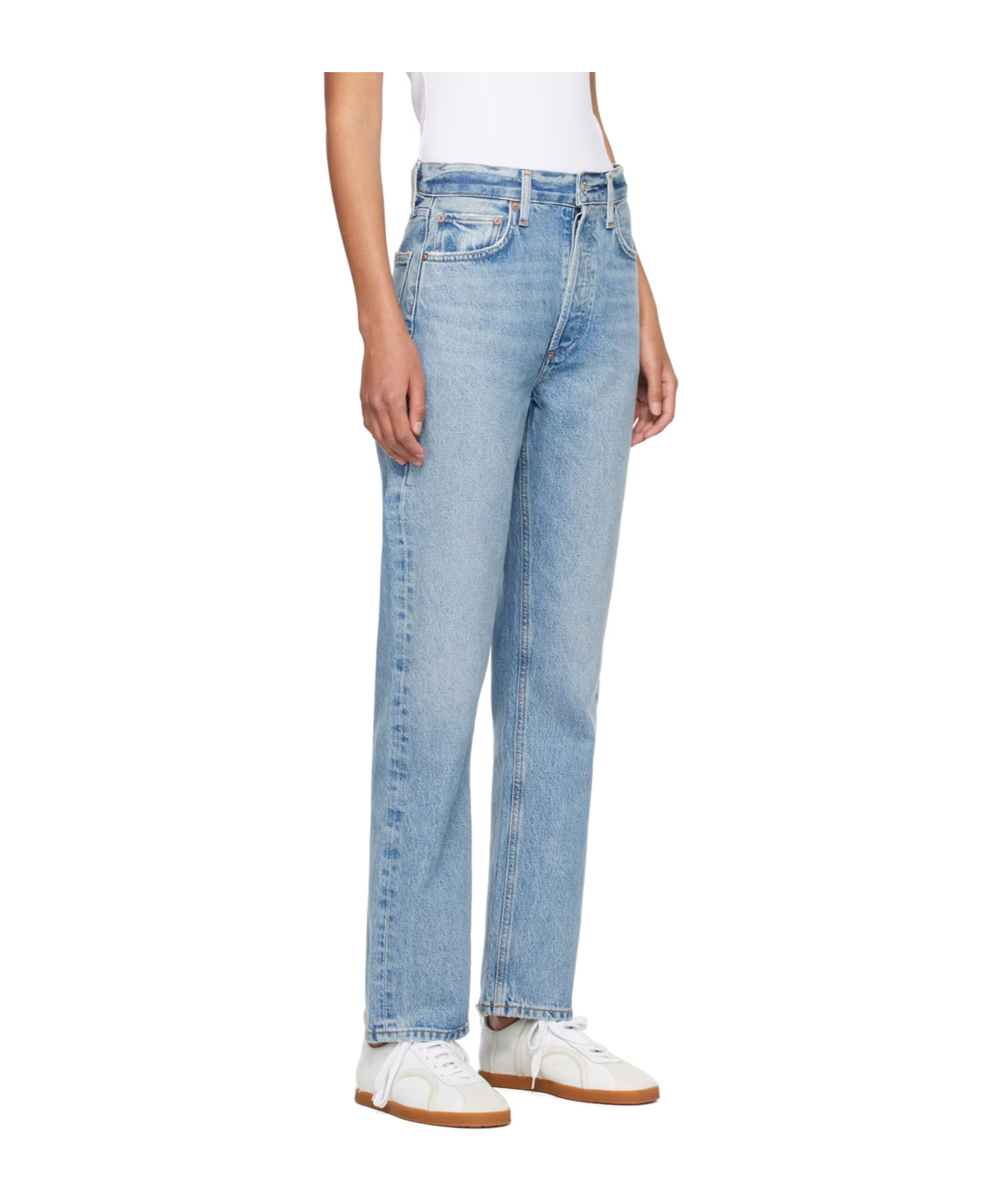 Agolde High-rise Straight-leg Jeans In Blue