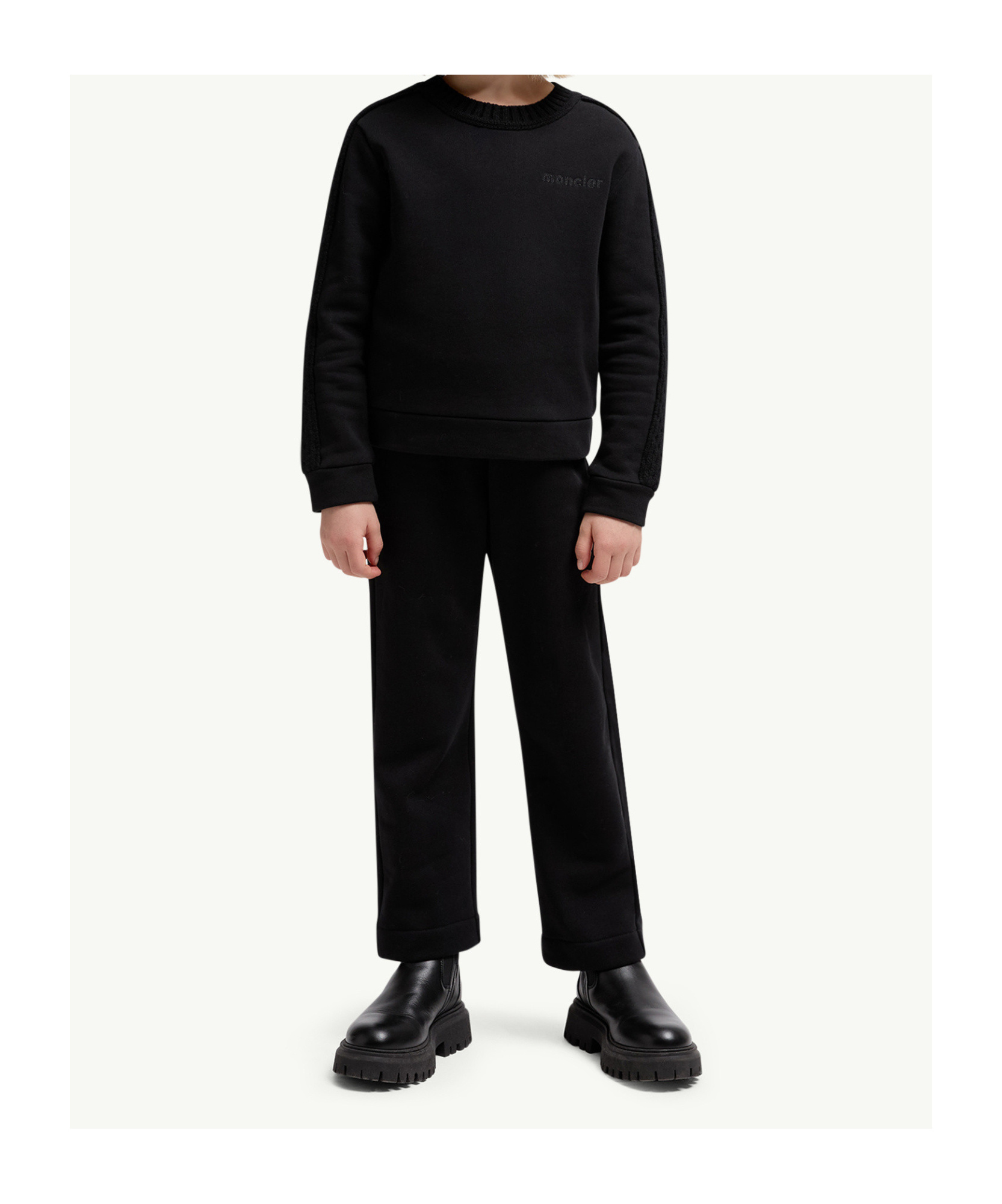 Moncler Wool-trimmed Cotton Tracksuit Set In Black