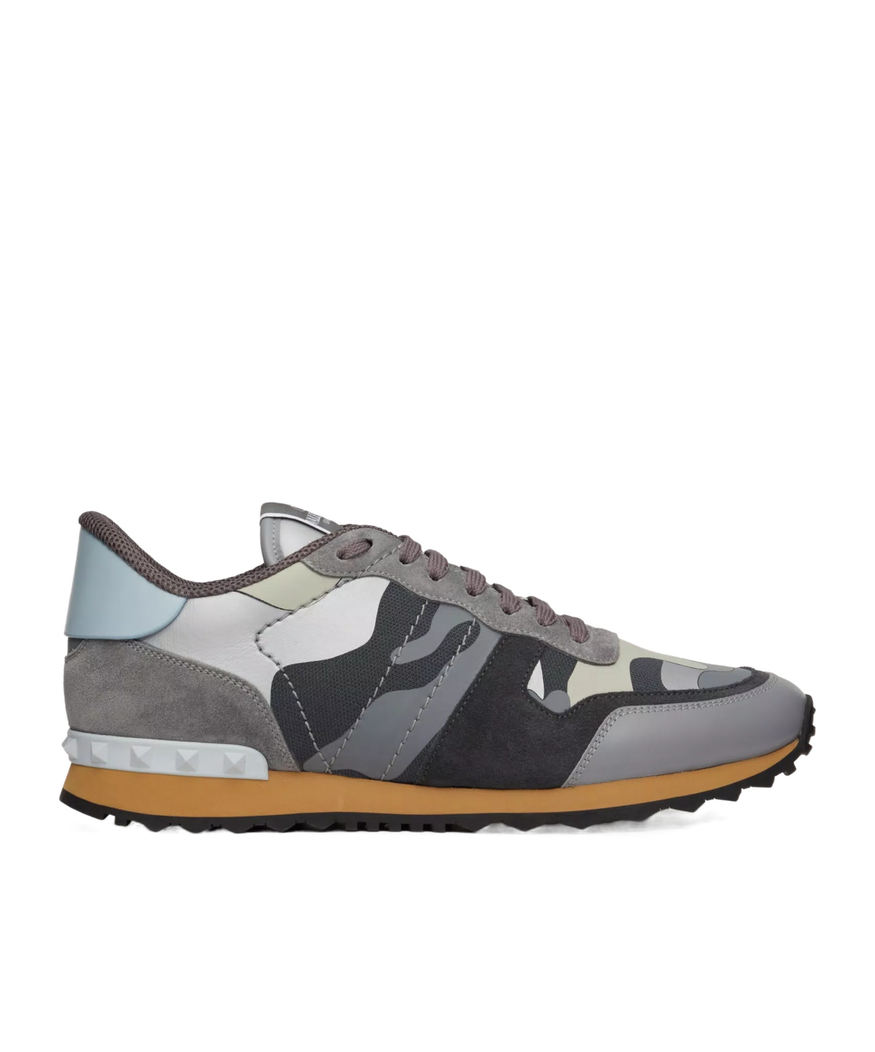 Valentino Garavani Rockrunner Low-top Sneakers In Gray