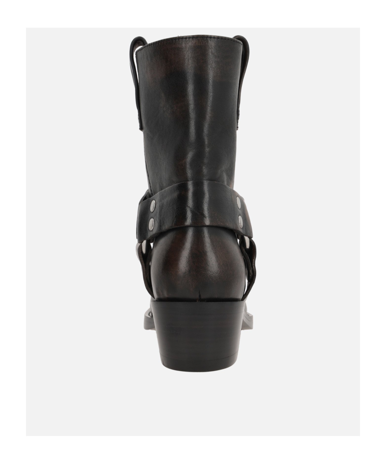 Paris Texas 'roxy' Black Western Style Ankle Boots With Brown Nuances In Black