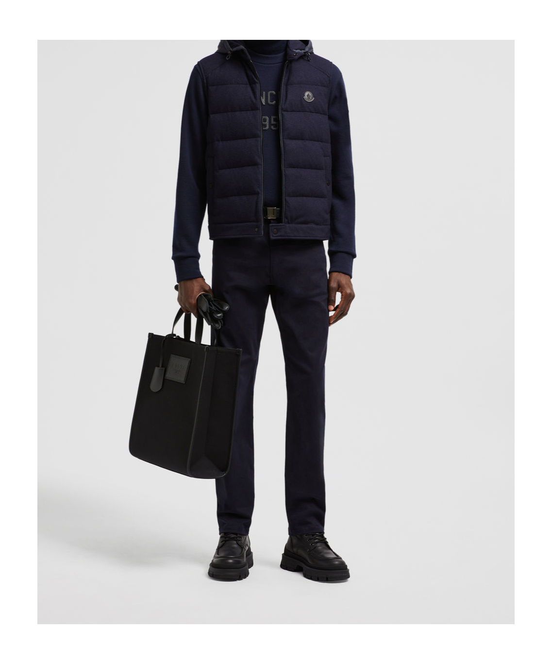 Shop Moncler Cotton Trousers In Blue