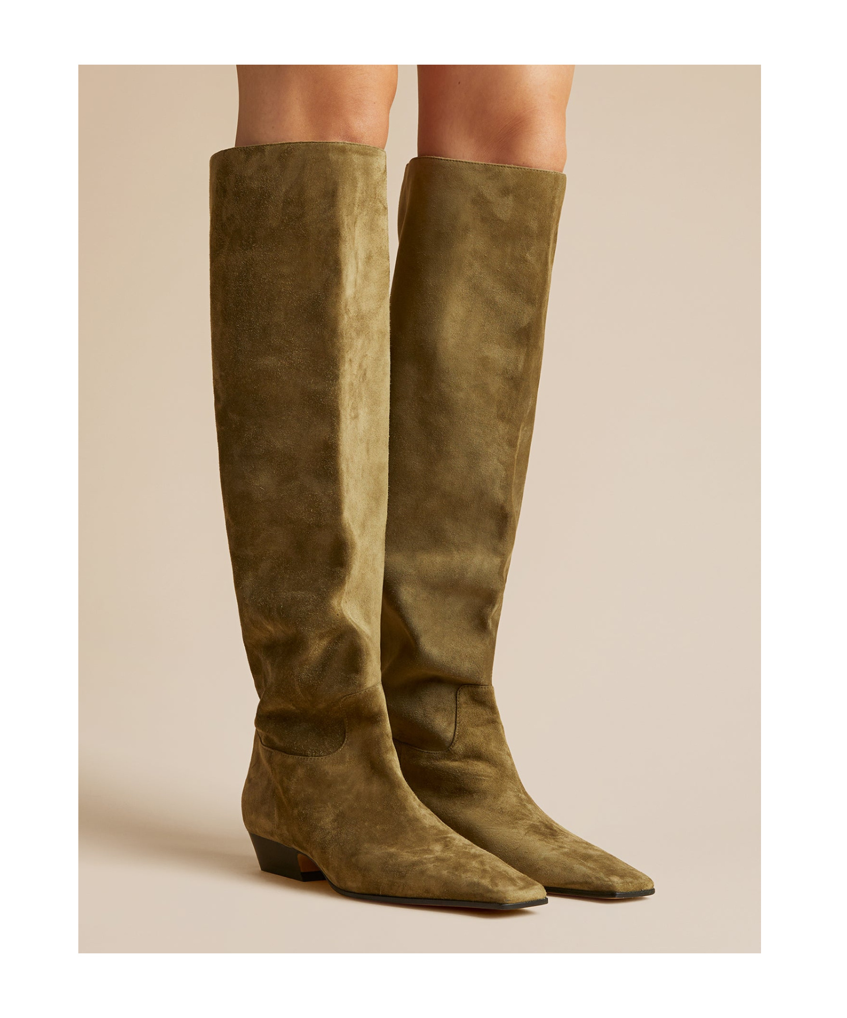 Khaite The Marfa 35mm Knee-high Boots In Brown
