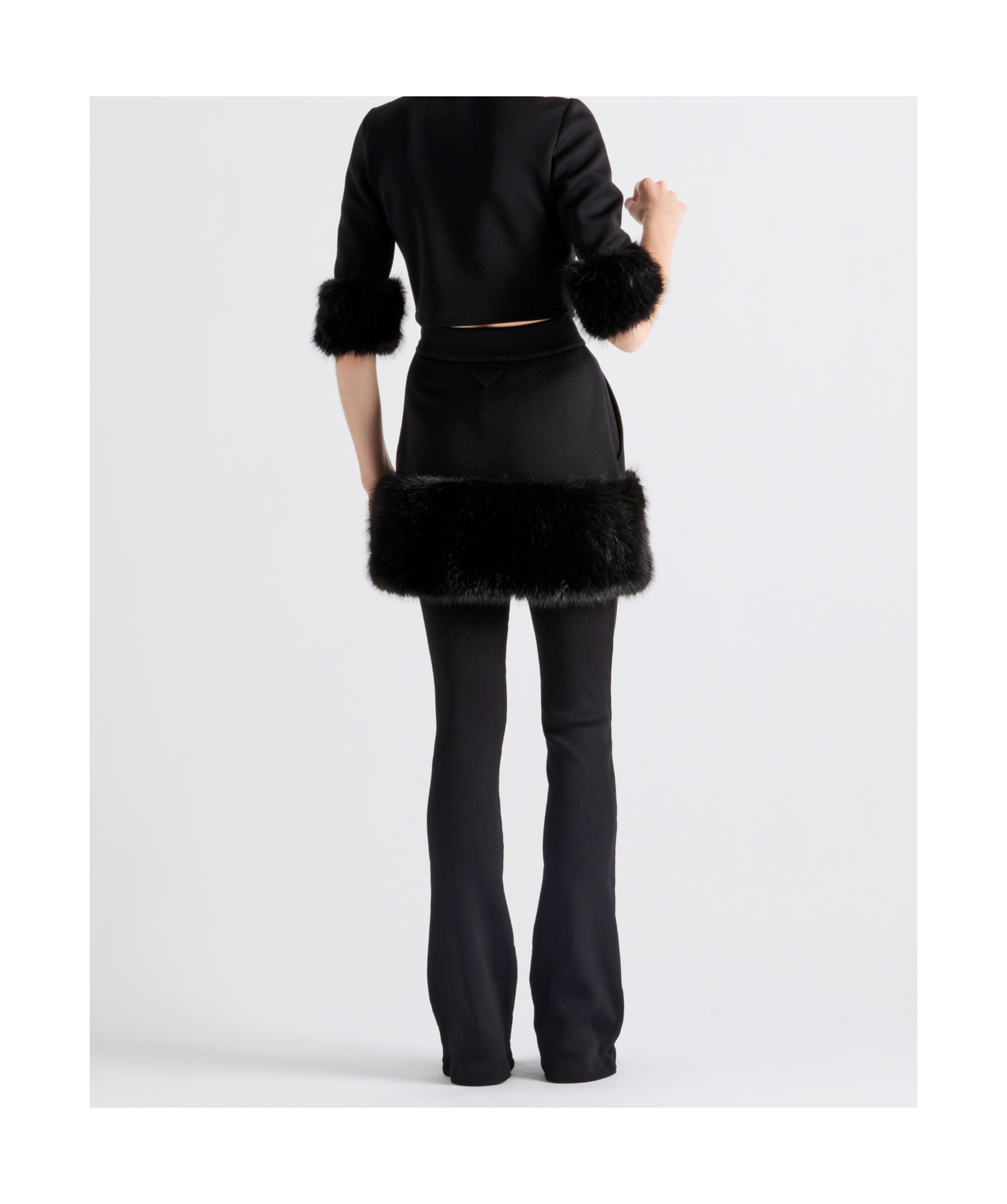 Prada A-line Mini Skirt In Black