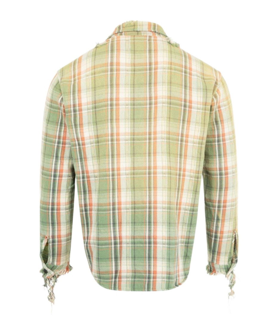 Gallery Dept. Mens Light Green Marley Plaid-print Cotton Flannel Shirt In Multi