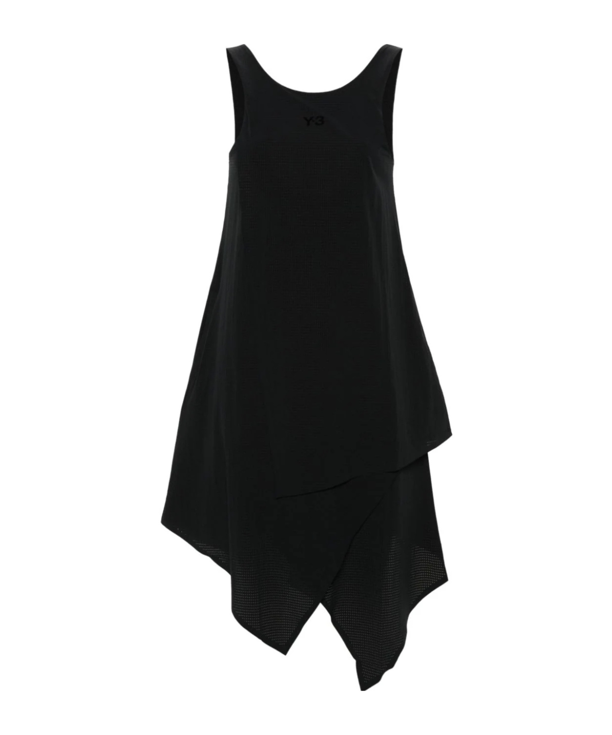 Y-3 Layered Asymmetric Mini Dress In Black