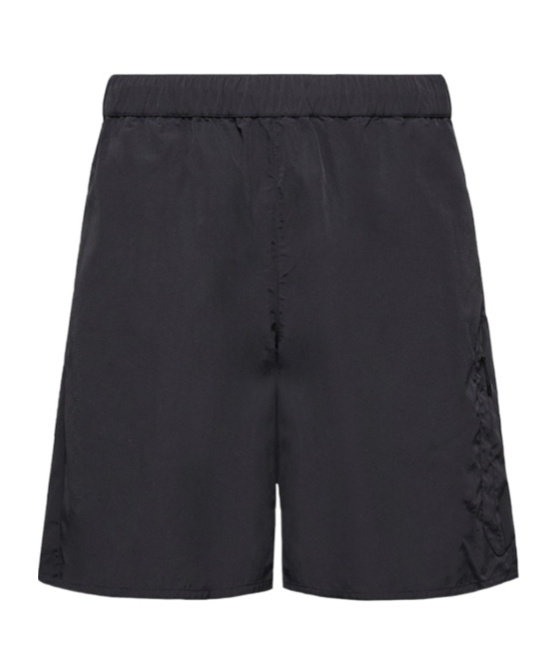 Moncler Logo Patch Nylon Swim Shorts In Black
