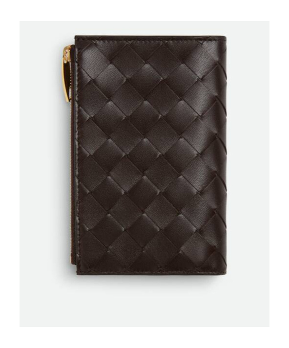 Bottega Veneta Intrecciato Medium Bi-fold Wallet In Brown