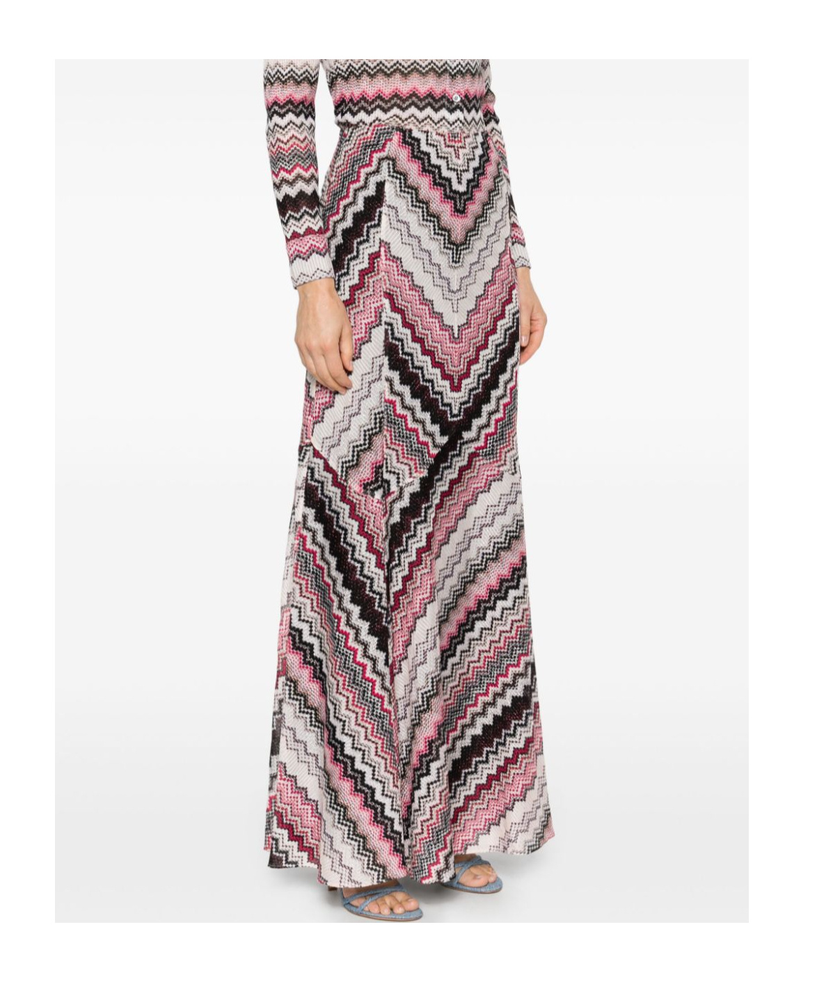 Missoni Multicolor Pink And Brown Long Skirt In Multicolor