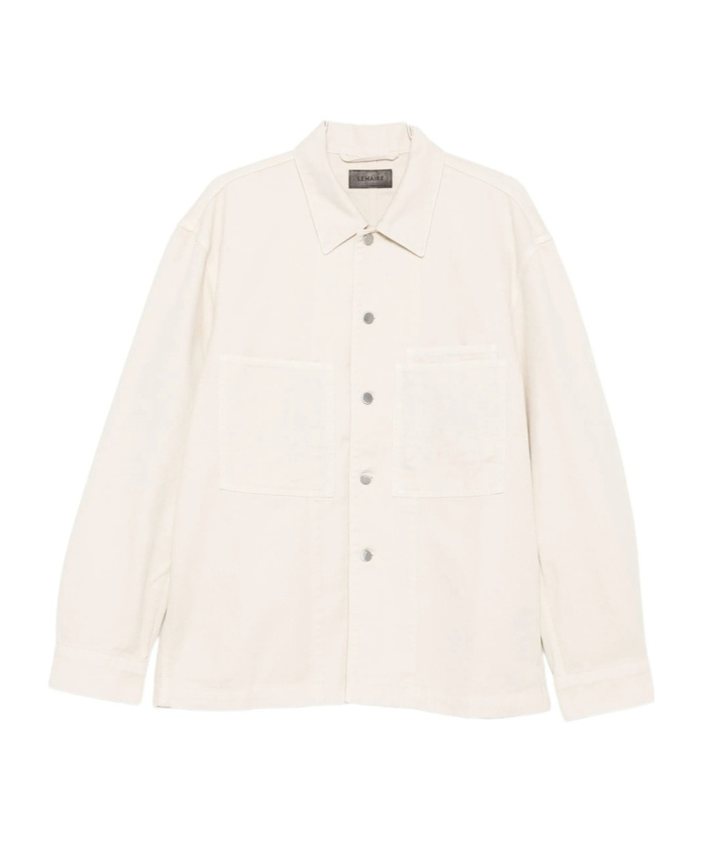 Lemaire Button-fastening Patch-pocket Shirt In Neutral