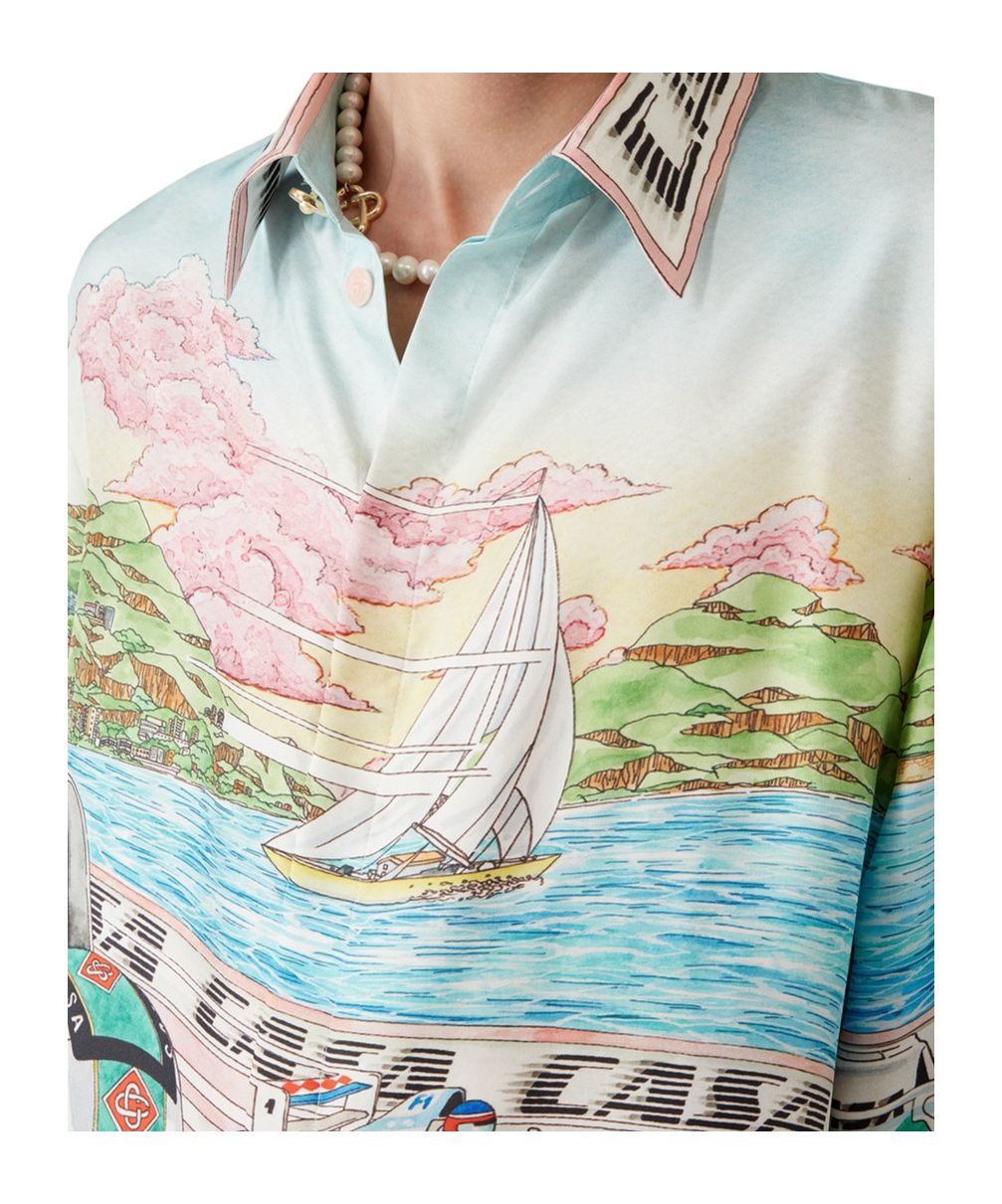 Casablanca Mens The Art Of Racing Classic Long-sleeve Silk Shirt In Multi