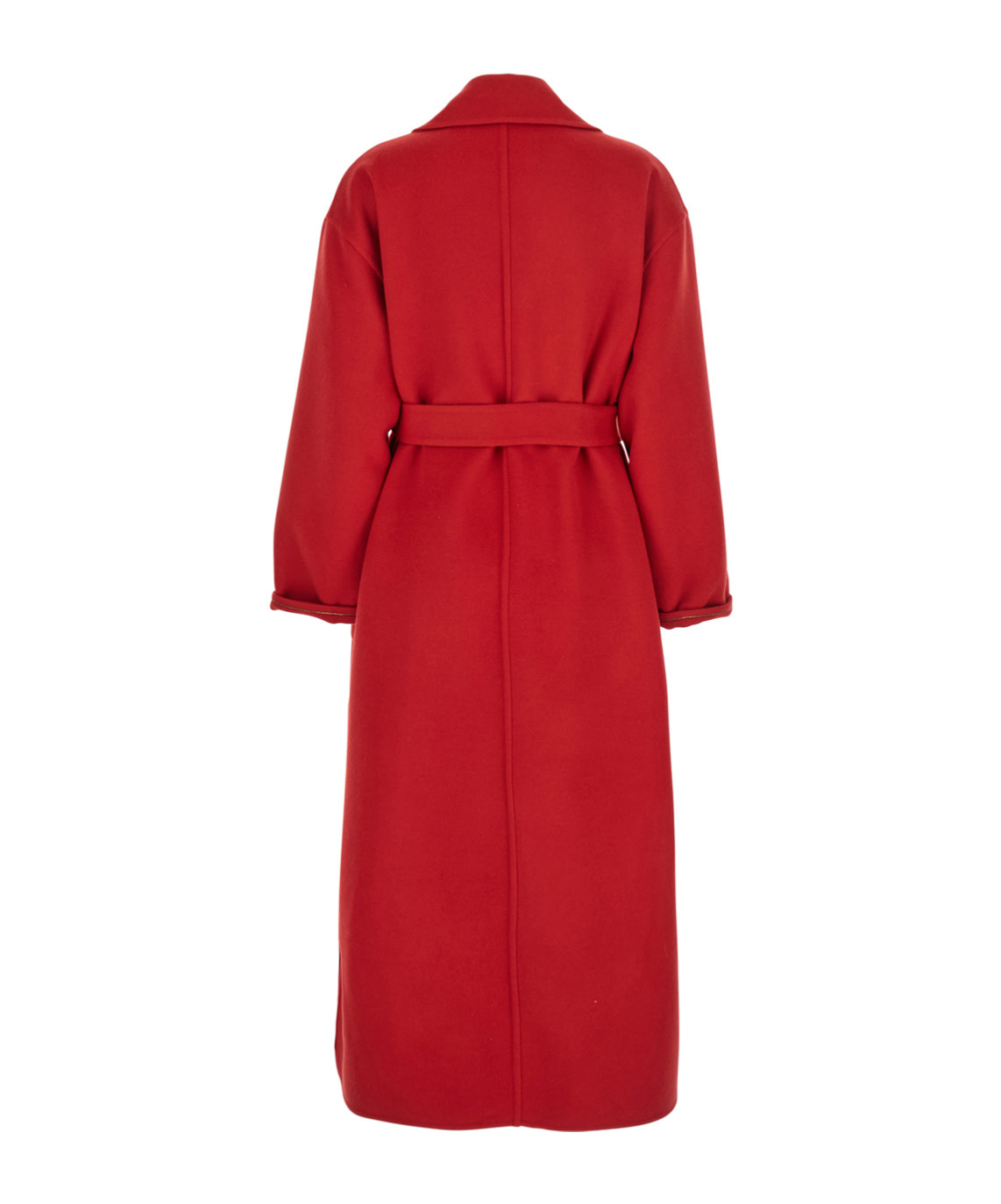 Fabiana Filippi Red Coat With Wide Notched Revers In Virgin Wool Woman In Red