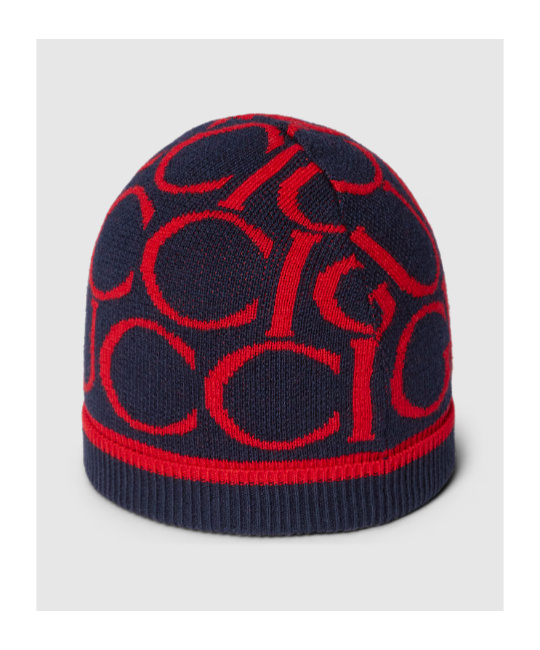 Gucci Jacquard Knitted Hat In Black