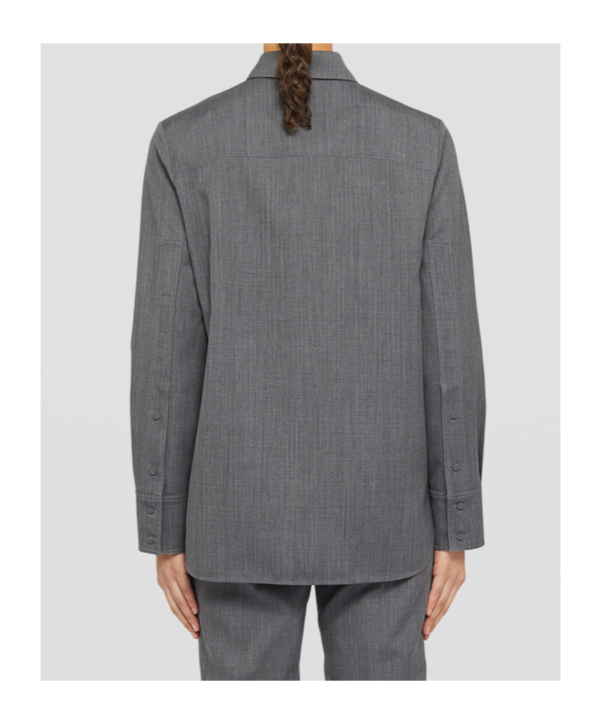 Jil Sander Wrap Wool Shirt In Black