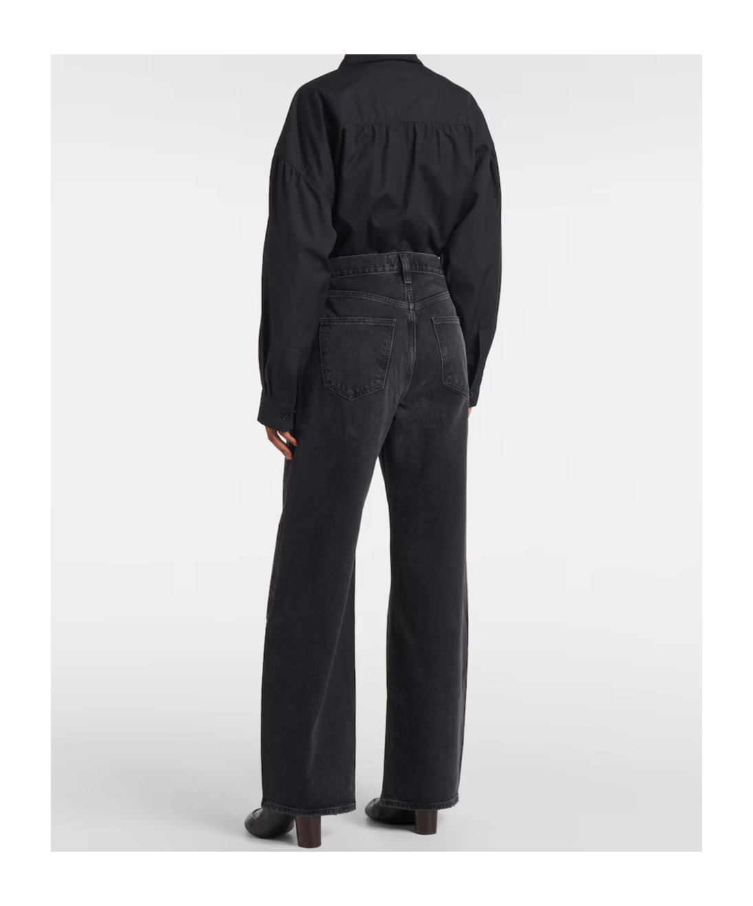 Agolde Low Curve Mid-rise Denim Trousers In Black