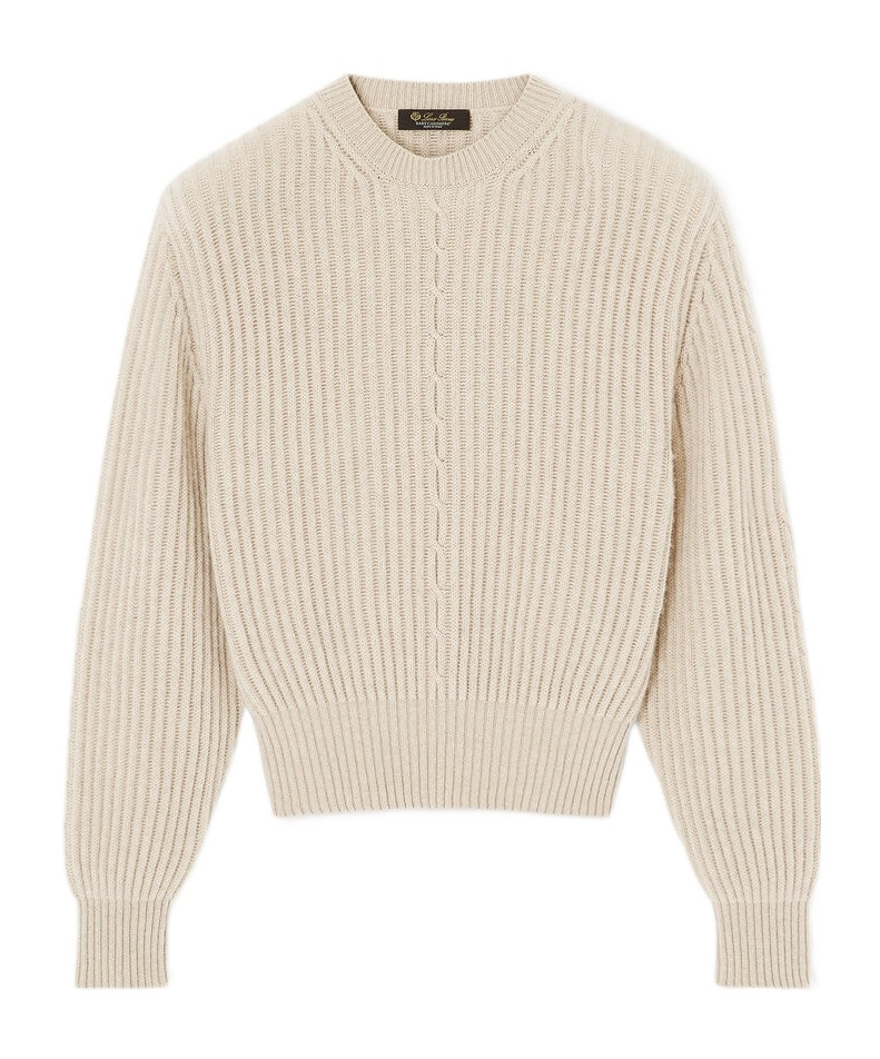 Loro Piana Plane Tree Crew Neck Sweater In Neutral