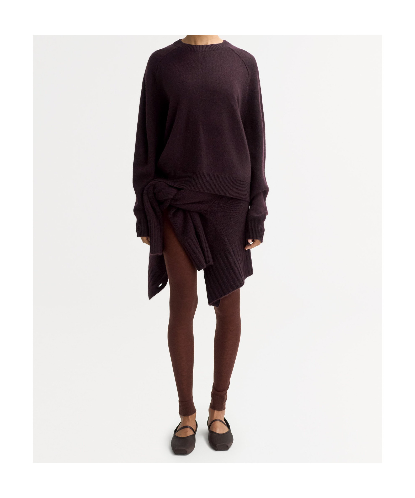 Soft Goat Crew Neck Sweater In Purple