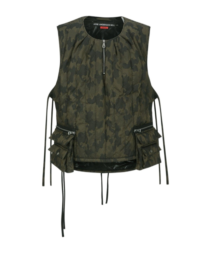 Andersson Bell Camouflage Cotton Vest In Black