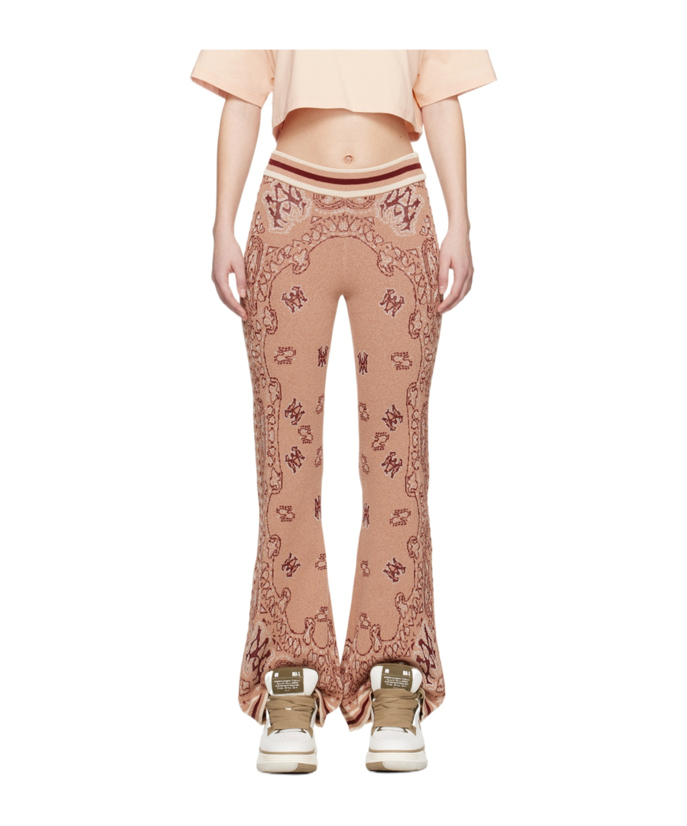 Amiri Elastic Waist-edge Casual Pants In Pink