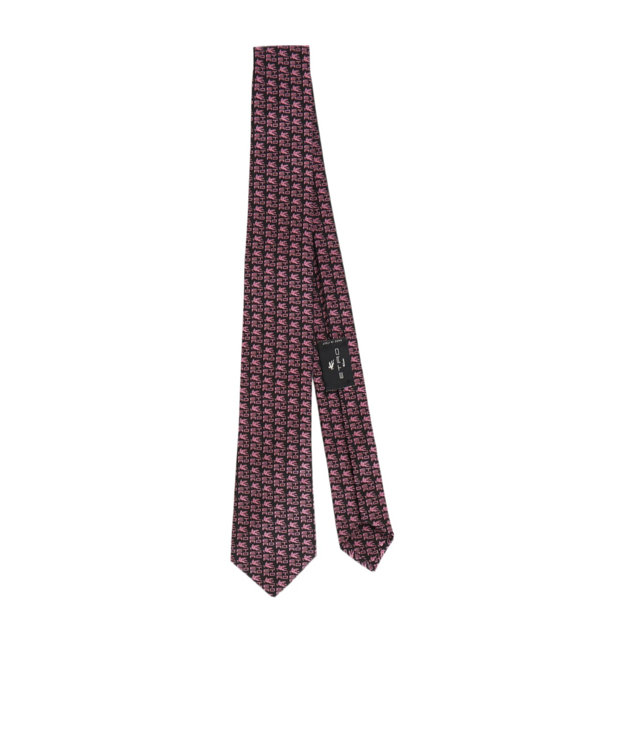 Etro Embroidered Monogram Tie In Black
