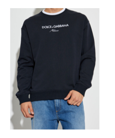 Dolce & Gabbana Long-sleeved Sweatshirt In Black