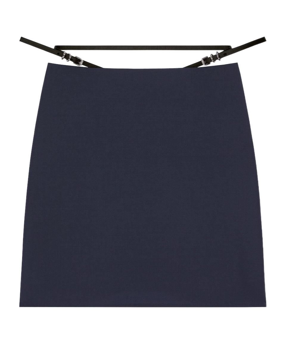 Givenchy Voyou Skirt In Wool And Mohair In Blue