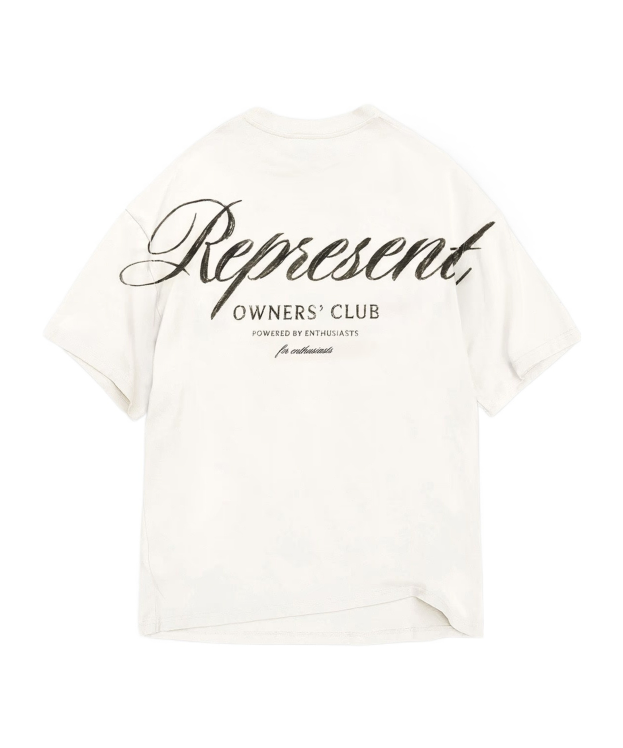 Represent White Crewneck T-shirt With With Front And Back Owners Club Print In Cotton Man In White