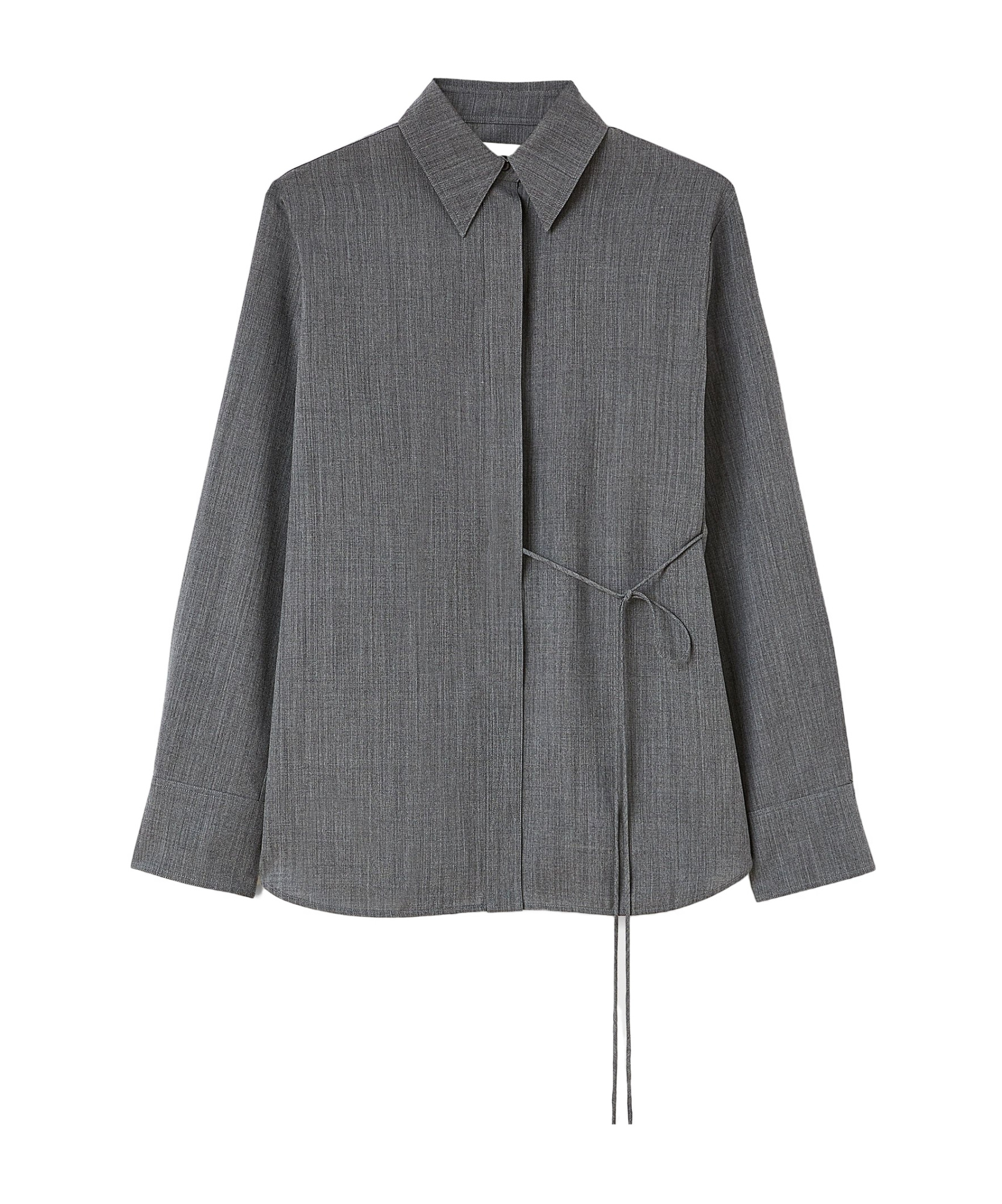 Jil Sander Wrap Wool Shirt In Black
