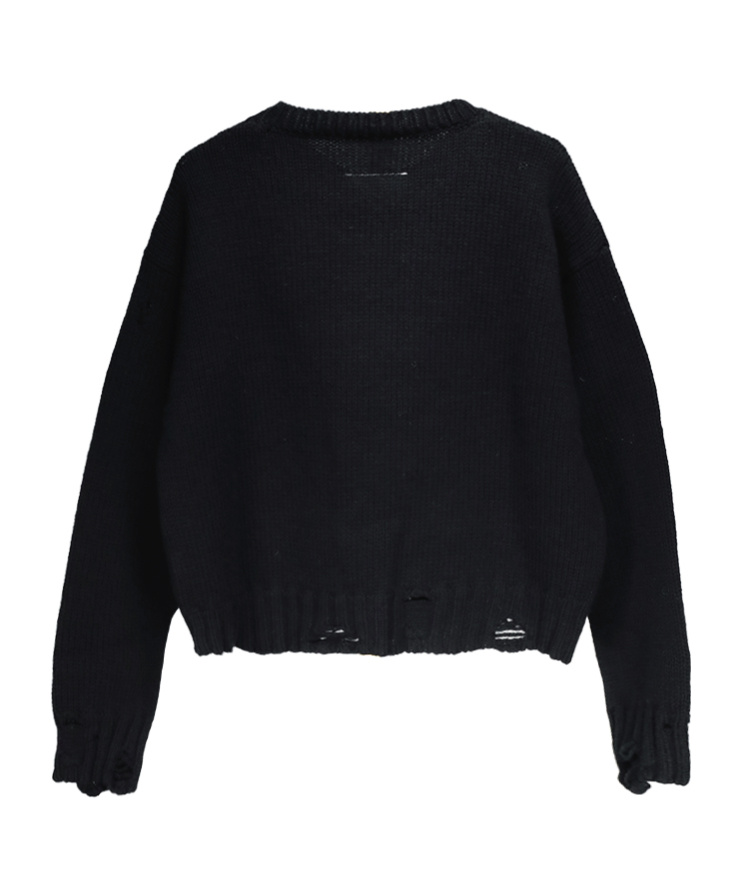 Mm6 Maison Margiela Logo Inlaid Imitation Effect Sweater In Black