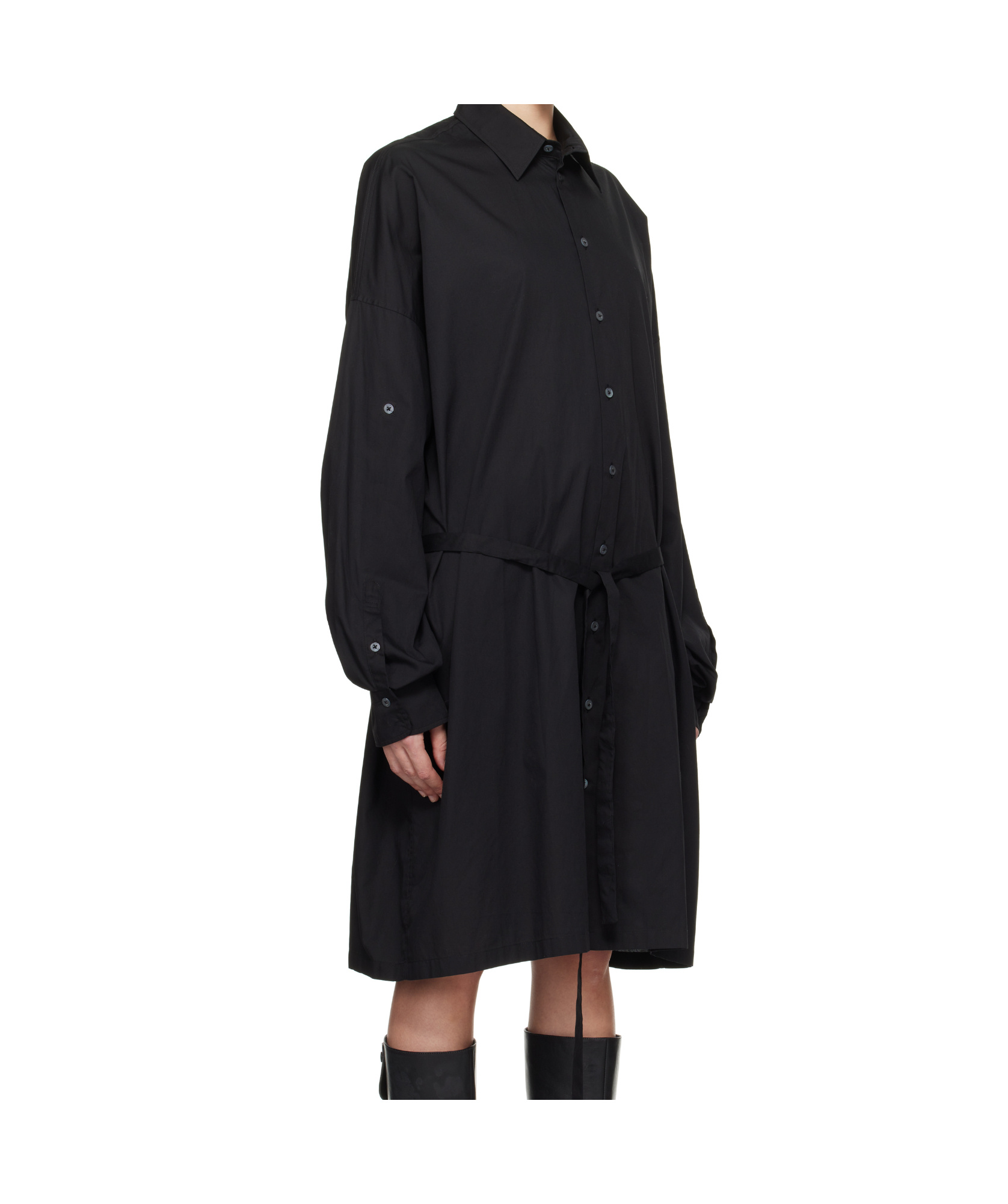 Ann Demeulemeester Lapel Dress In Black