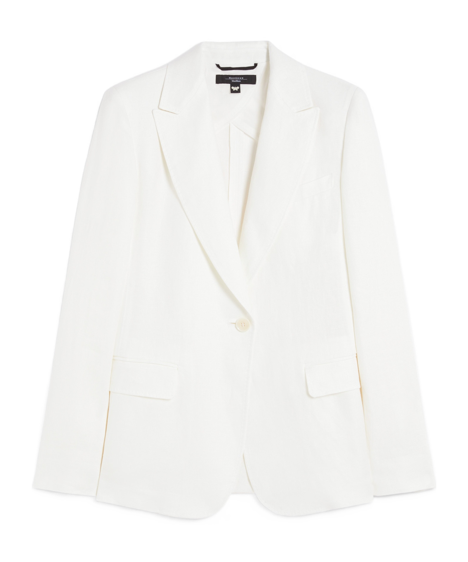 Weekend Max Mara Quito Cotton & Linen Canvas Wide Jacket In White