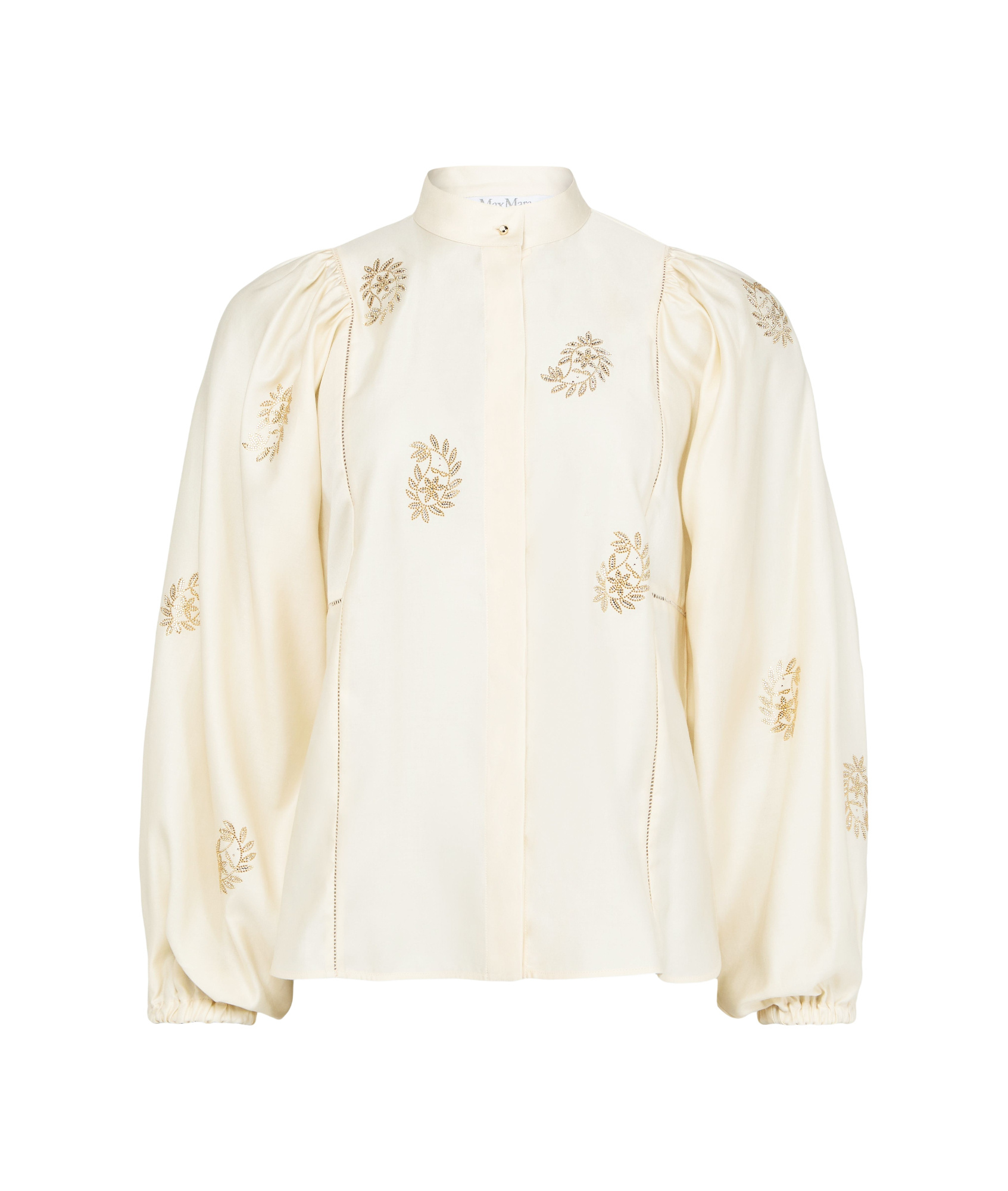 Max Mara Caladio Ricamo Blouse In White