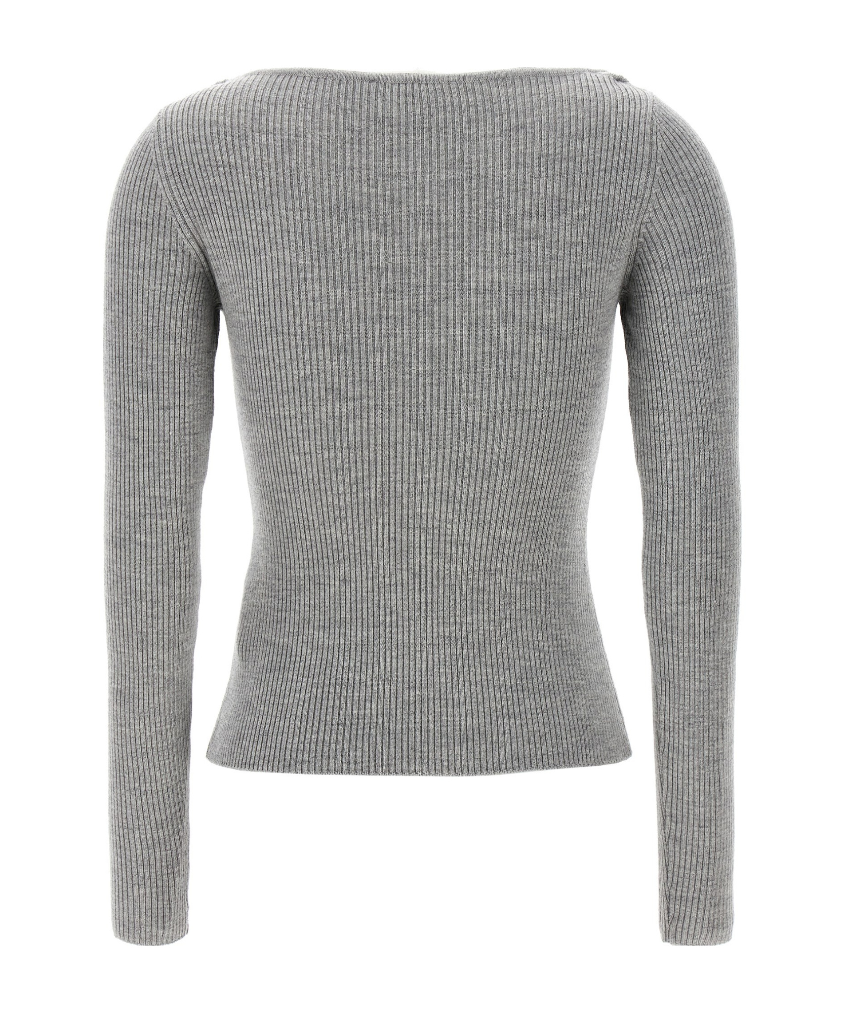 Giuseppe Di Morabito Square Neck Chain Detail Fitted Sweater In Gray