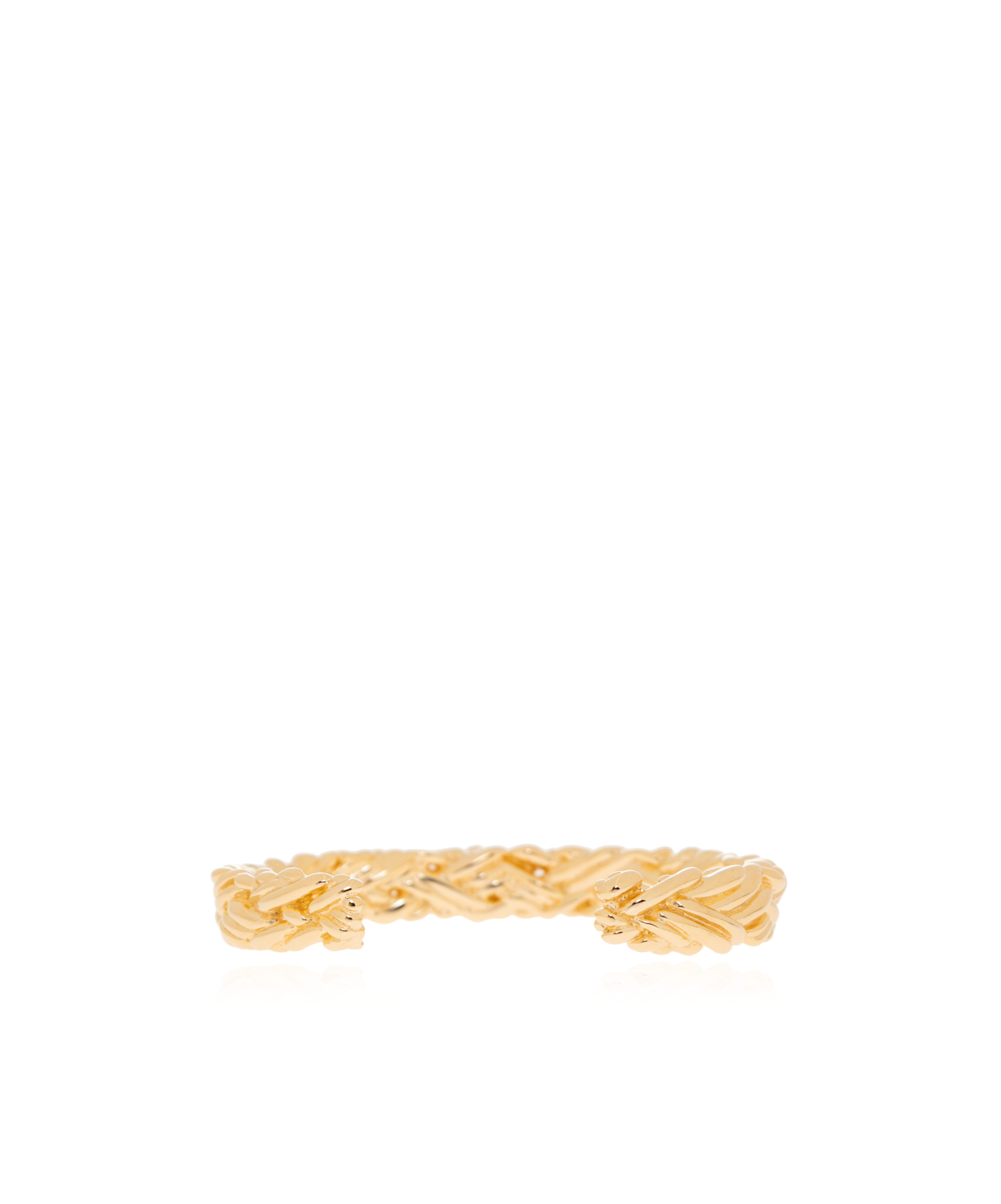 Bottega Veneta Embossed Decorative Bracelet In Yellow