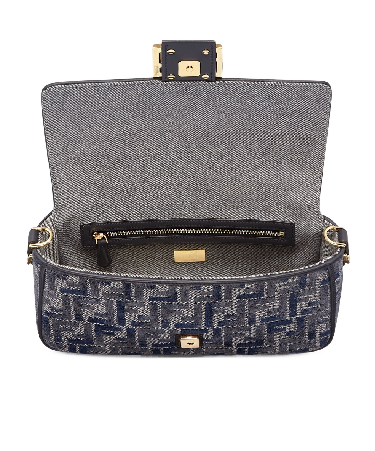 Fendi Luxurious Lamb Leather Crossbody Handbag In Argentopal For Women In Black