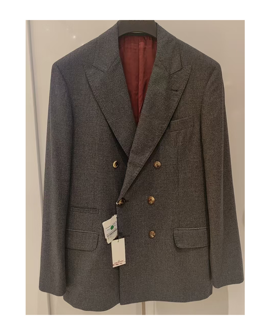 Brunello Cucinelli Double Breasted Blazer In Gray