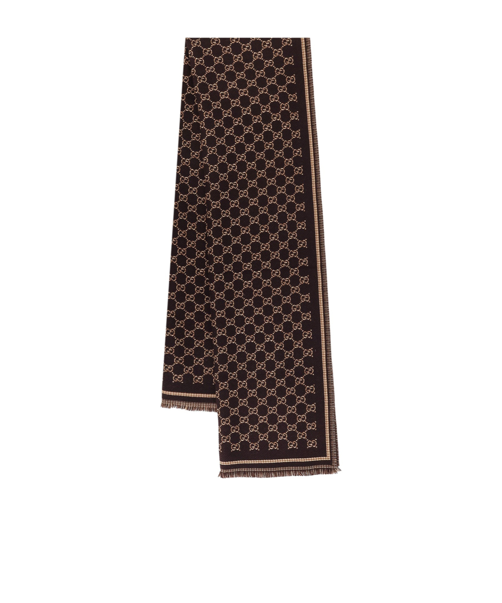 Gucci Wool Gg Scarf In Black