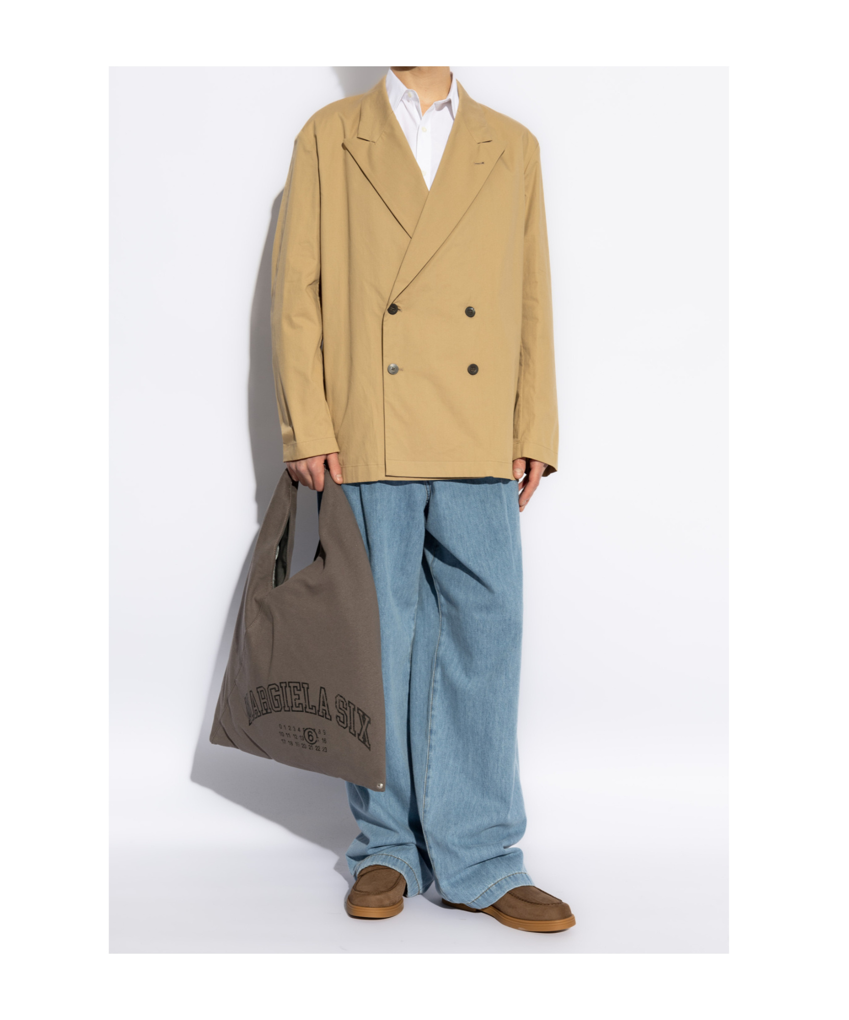 Dries Van Noten Long-sleeved Suit Coat In Nude