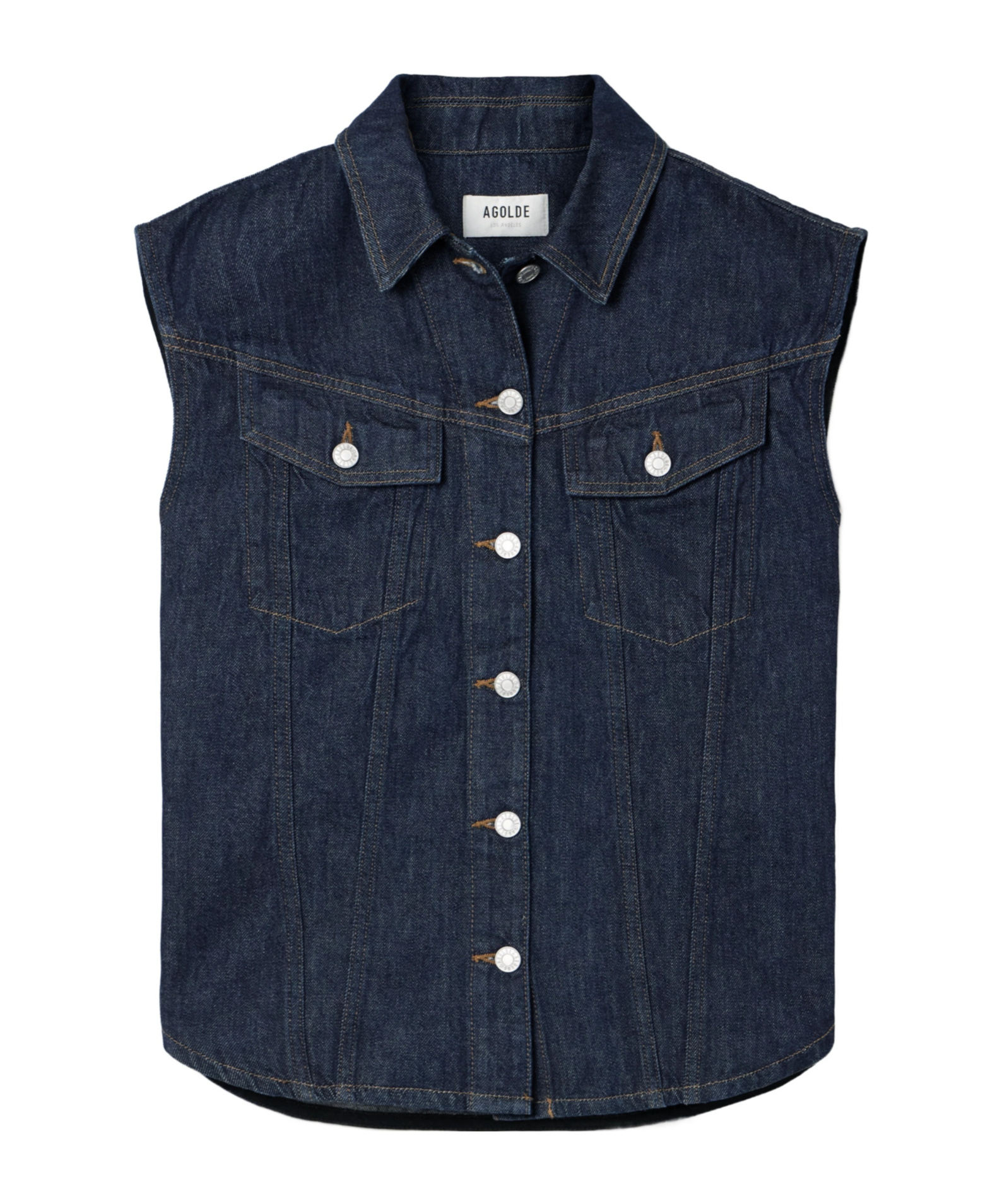 Agolde Sleeveless Vest In Blue