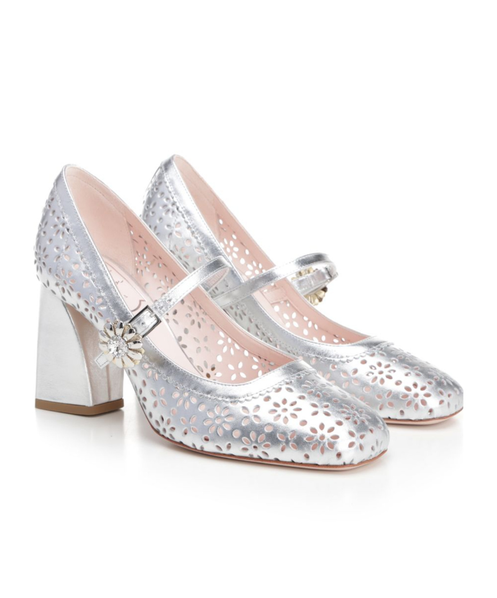 Roger Vivier Vivier Perfo Mary Jane Pumps 85 In Silver