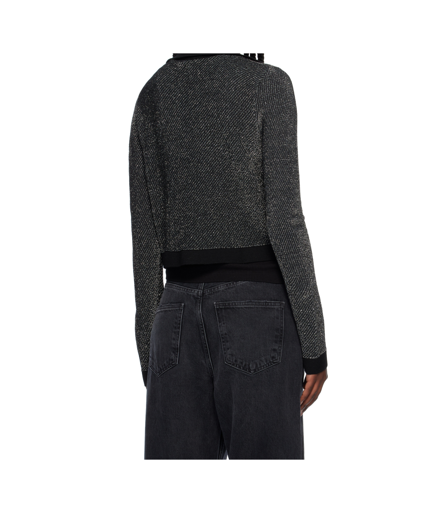 Re/done Long-sleeved Cardigan In Black/silver